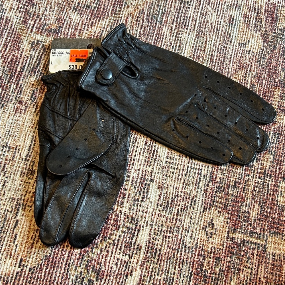 Gates Black Leather Men's Gloves - Picture 2 of 2